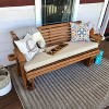 Fortune Candy 2 Person Wooden Patio Glider with High Roll Back - 2 of 4