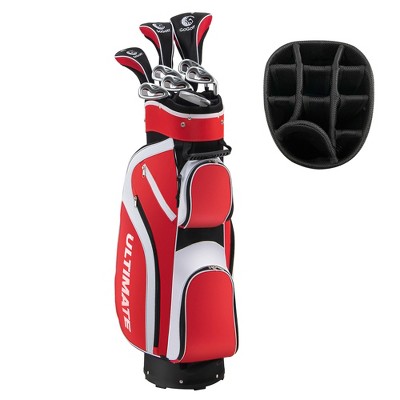 Ladies Womens Complete Golf Clubs Set 10 Pieces Includes Alloy Driver Red\Black\Pink