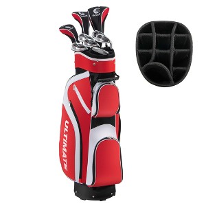 Ladies Womens Complete Golf Clubs Set 10 Pieces Includes Alloy Driver Red\Black\Pink - 1 of 4