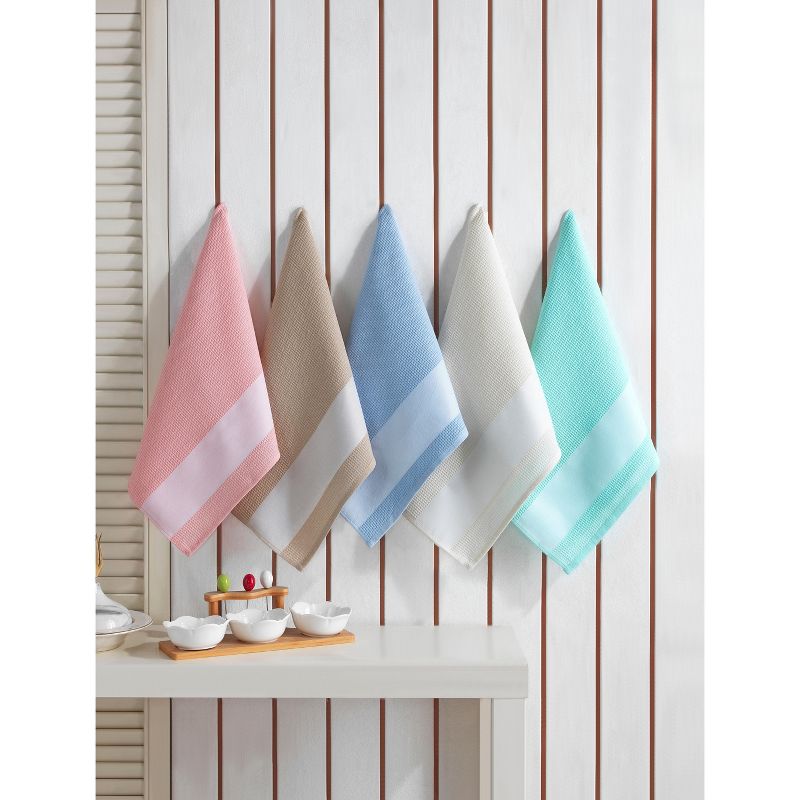 Kafthan Textile Earth Multicolor Jacquard Solid Cotton Kitchen Towel Set (Set of 10), 4 of 5