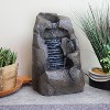 Sunnydaze Indoor Home Office Decorative Resin Stony Rock Waterfall Tabletop Water Fountain - 11" - Gray - 4 of 4