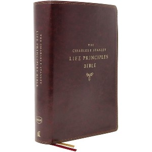 Nkjv, Charles F. Stanley Life Principles Bible, 2nd Edition, Leathersoft, Burgundy, Comfort Print - by  Thomas Nelson (Leather Bound) - 1 of 1