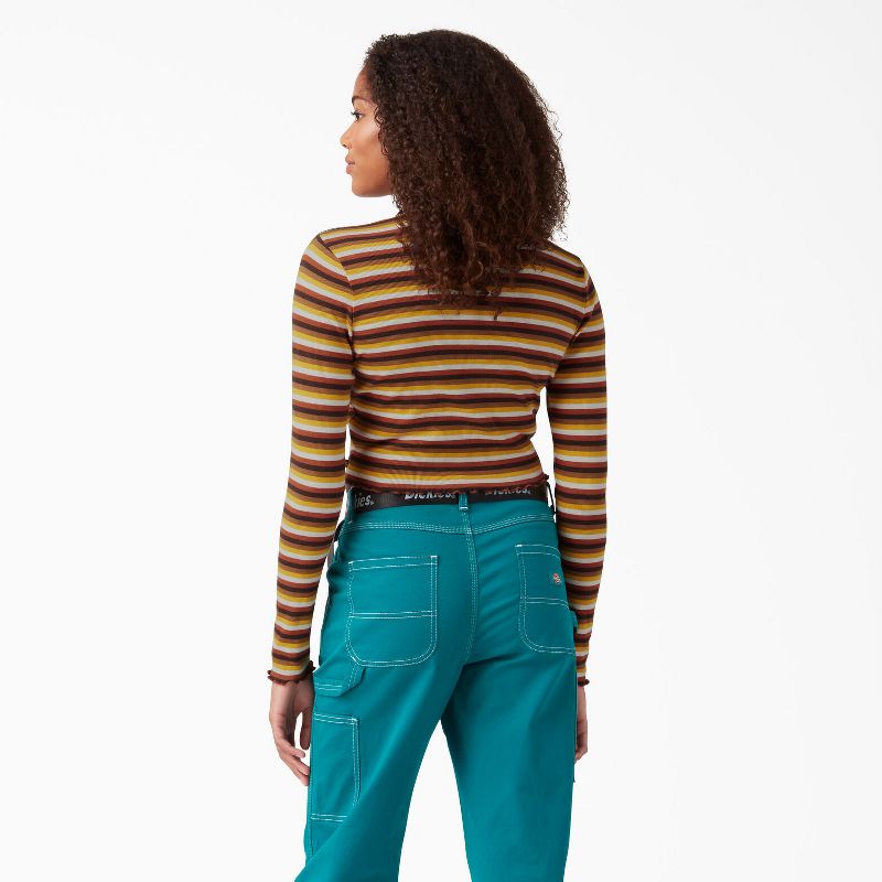Dickies Women’s Long Sleeve Striped Cropped T-Shirt, 2 of 4