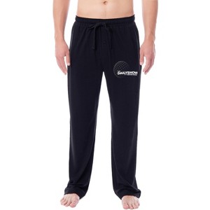 The Daily Show with Trevor Noah Mens' TV Show Title Sleep Pajama Pants Black - 1 of 3