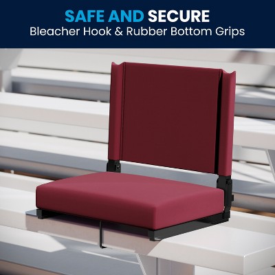 Compact Maroon Ultra-Padded Portable Stadium Seat Duo