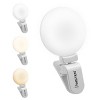 Insten Video Conference Lighting Kit, LED Mini Ring Lights Clip on (Small, Thumb Size Clip) for Phone & Tablet, Dimmable, Button Control - 3 of 4