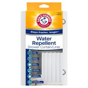 Arm & Hammer 70"x72" Striped Water Repellent Shower Curtain/Liner Dashes - 1 of 4