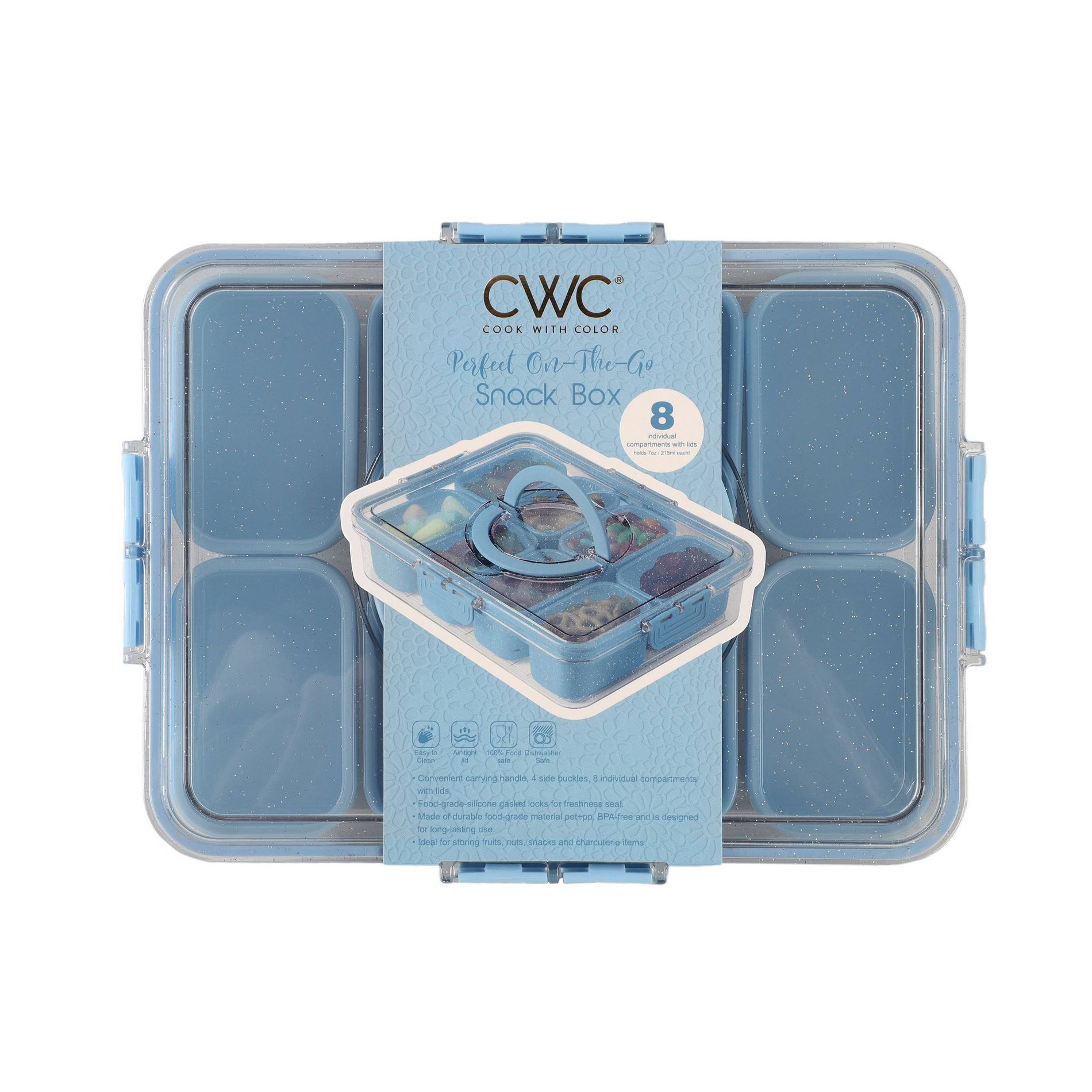 Cook With Color Sparkle with Lid Snack Box Food Storage Container