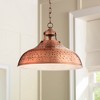 Franklin Iron Works Essex Dyed Copper Pendant Light 16" Wide Farmhouse Rustic Hammered Dome Shade for Dining Room House Foyer Kitchen Island Entryway - 2 of 4