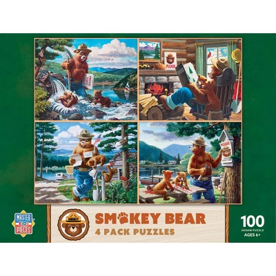 MasterPieces - Smokey Bear 4-Pack 100 Piece Kids Puzzle