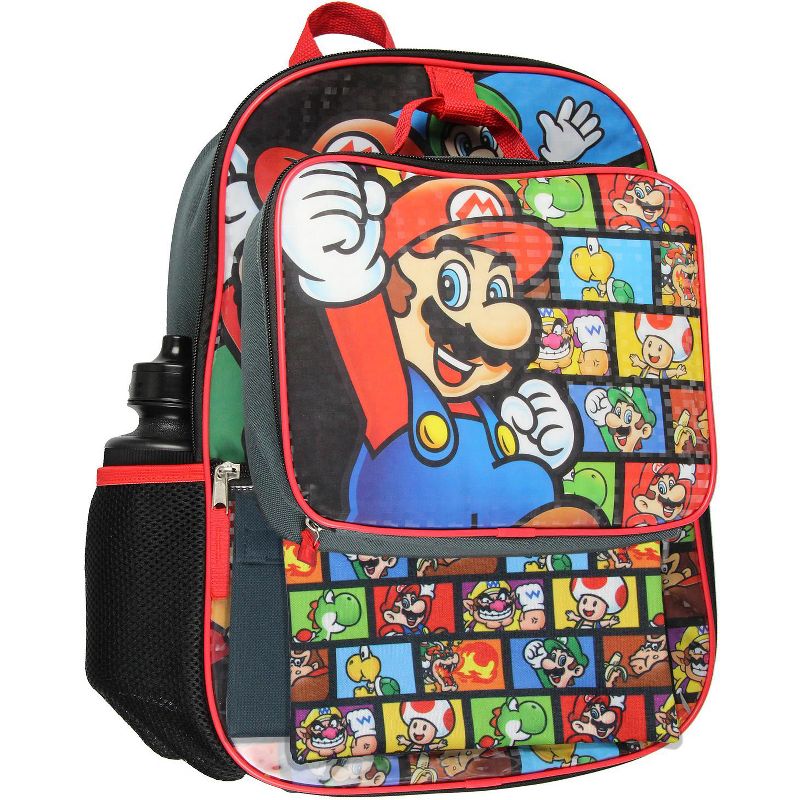 Nintendo Boys 5 PC Shimmer Pixel Character 16" Backpack Combo Set Multicolored, 2 of 6