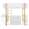 Full Size Wood Loft Bed with Built-in Storage Cabinet and Cubes - 4 of 4