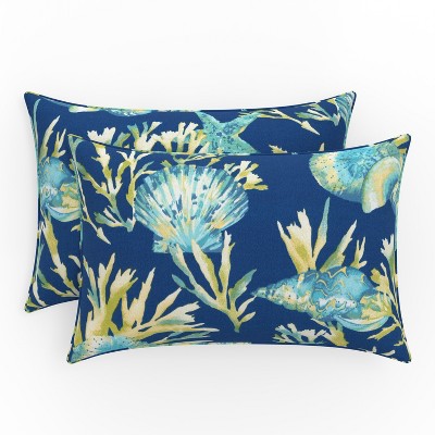 Daytrip Pacific Outdoor Throw Pillow Set - Blue - Pillow Perfect
