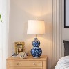 KTMBDW Chinoiserie Classic LED Table Lamp, Ceramic Vase Bedside Lamp for Bedroom, Living Room, Office, Blue & White - 3 of 4
