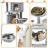 Yaheetech 69"H Large Plush Cat Tower with 2 Condos for Cats Kittens - Light Gray - 4 of 4