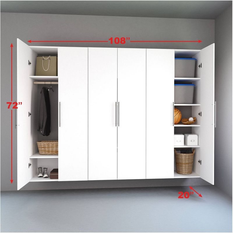 108&#34; Hangups with 3 Storage Cabinet Set White - Prepac, 5 of 9