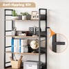 4 Tier Industrial Bookcase w/Doors, Bookshelf w/Open Storage Shelf, Rustic Bookshelves, Display Rack Cabinet for Bedroom, Living Room, Home Office - 4 of 4