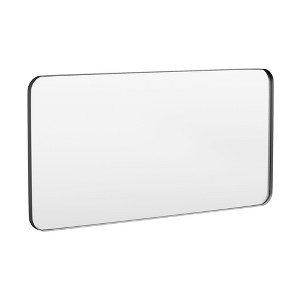 Tempered Glass Rounded Rectangle Framed Wall-Mounted Bathroom Vanity Mirror - 1 of 1