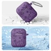BONGEEK for AirPod Case 2nd 1st Generation Case Cover, Flower Engraved Full Protective Case Soft Silicone Pattern LED Visible,Purple - 3 of 4