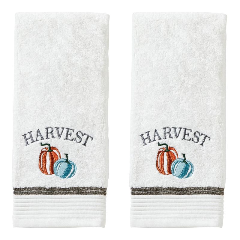 2pc Nature&#39;s Harvest Hand Towel White - SKL Home, 1 of 6