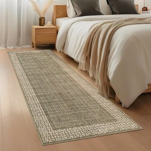 Garvee Area Rug Geometric Bordered Rugs for Living Room Washable Braided Print Carpet - 1 of 4