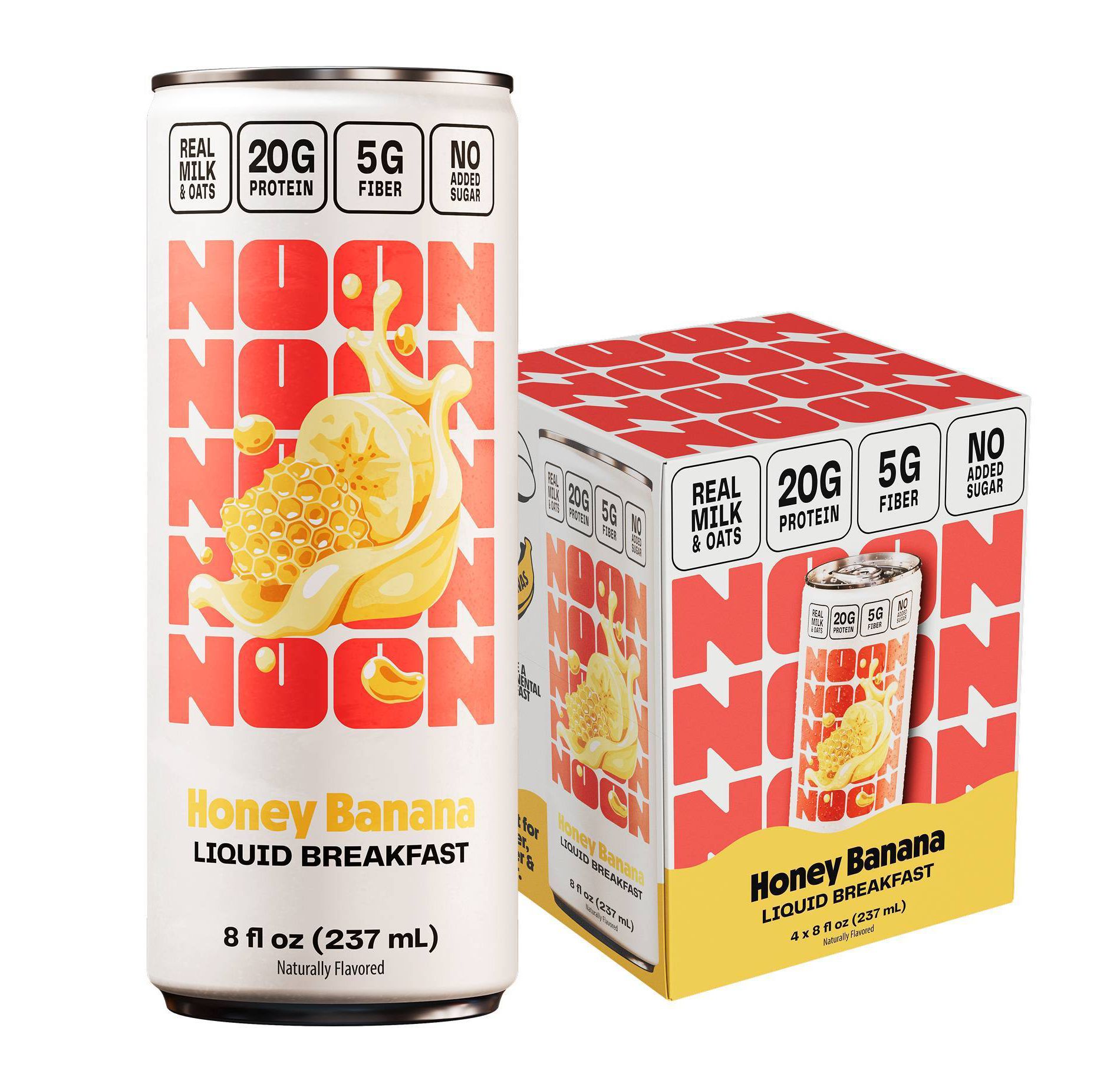NOON Protein + Fiber Honey Banana Liquid Breakfast Drink - 32 fl oz/4ct