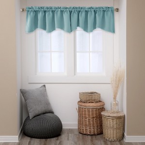 Deconovo Scalloped Rod Pocket Valance – Semi-Sheer Light-Filtering Curtain Panel - 1 of 4