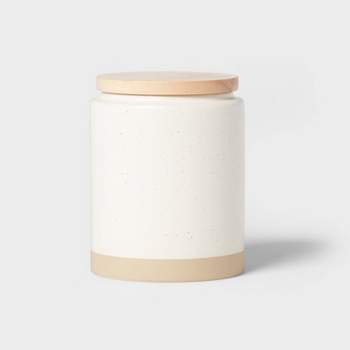 Small Camwood Collection Stoneware Canister With Wood Lid Cream - Threshold™