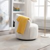PAGED Modern Swivel Accent Chair, Barrel Sofa Chair with Metal Ring, Teddy Fabric Club Chair for Bedroom, Living Room Furniture - 3 of 4