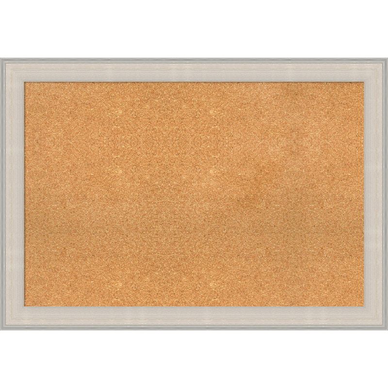 40&#34;x28&#34; Cottage Wood Frame Natural Cork Board White/Silver - Amanti Art, 1 of 12