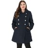 Agnes Orinda Women's Plus Size Winter Fashion Double Breasted with Pockets Warm Pea Coats - 2 of 4