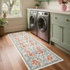 Floral Print Area Rugs Washable Vintage Accent Carpet, Non-Slip Oriental Floor Cover - 3 of 4