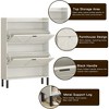 TIRAMISUBEST Rustic Shoe Cabinet with Metal Handles - 3 of 4
