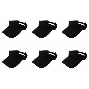 6 Pack Adjustable Sun Visors Great for Sports Travel or Workouts - 1 of 4