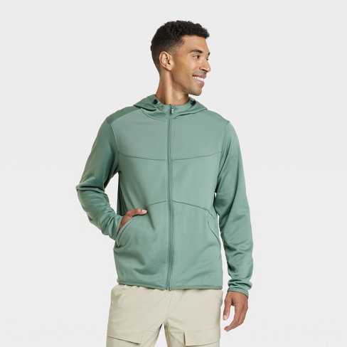 Men's Dwr Fleece Full Zip Hoodie - All In Motion™ North Green S : Target