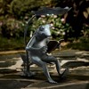 SPI Home Reading Frog Birdfeeder with LED Light – 18.5" Bronze Metal Garden Sculpture, Whimsical Outdoor Feeder with Solar Accent - 3 of 4