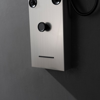 Black Nickel 8-Jet Rainfall Shower Panel System with LED Light