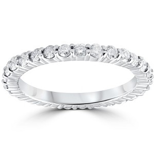 Pompeii3 1ct Prong Diamond Eternity Ring 14K White Gold - Size 4 - 1 of 4