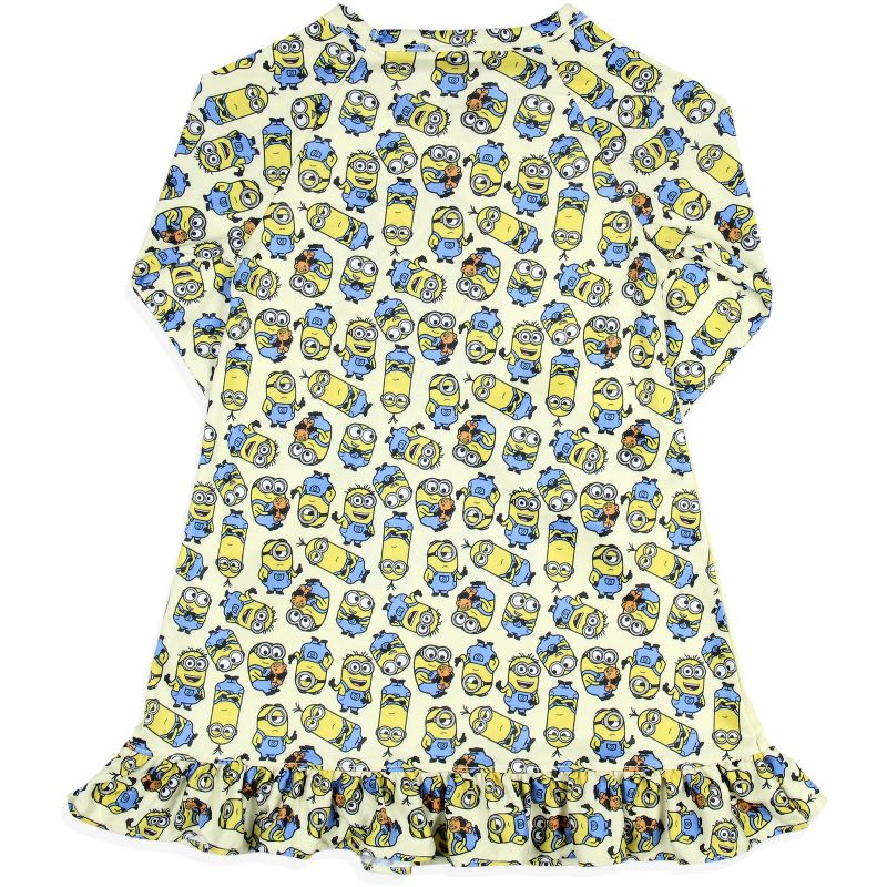 Despicable Me Toddler Girls' Minions Snuggle Sleep Pajama Dress Nightgown Off-White, 4 of 5