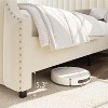 Platform Bed Frame with 50.2" Headboard, Velvet Upholstered Bed Frame Queen with Vertical Channel Tufted Headboard & Footboard, Nailhead Trim - 3 of 4