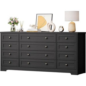 Gaomon 12 Drawers Wooden Dressers for Bedroom, 63" Long Wood Dresser for Living Room, Hallway, 16" Wide TV Stand Dresser - 1 of 4