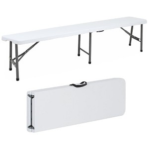 SUGIFT 6 ft Plastic Folding Bench Portable Indoor Outdoor Bench - 1 of 3