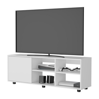 INFURNIC TV Stands and Consoles Modern Entertainment Center with Open Storage and Scratch-Resistant Surface for Living Room, White, 53"*21"*5"