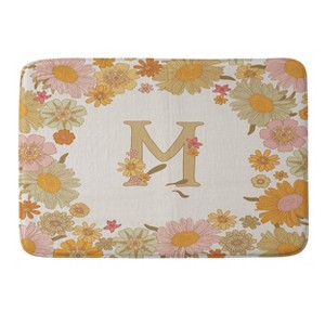 Deny Designs Iveta Abolina Retro Florals 70s Memory Foam Bath Mat Cream - 1 of 4