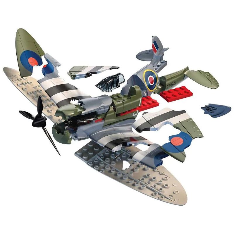 Skill 1 Model Kit D-Day Spitfire Snap Together Painted Plastic Model Airplane Kit by Airfix Quickbuild, 5 of 7