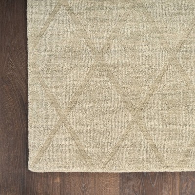 Sage Geometric Handmade Wool 5' x 7' Area Rug