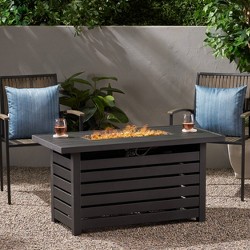 Rectangle Steel Fire Pit Table Hammered, Carter Hills 57 Inch Fire Pit