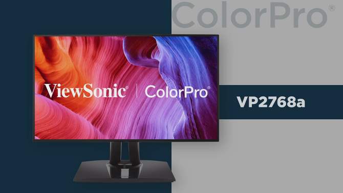 ViewSonic VP2768a 27-Inch Premium IPS 1440p Monitor with Advanced Ergonomics, ColorPro 100% sRGB Rec 709, 14-bit 3D LUT, Eye Care, 90W USB C, RJ45,, 2 of 10, play video