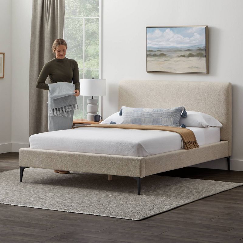 Dillon Modern Upholstered Bed with Metal Legs - New Heights, 4 of 9