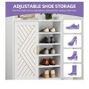Entryway 5-Tier Shoe Cabinets Modern Freestanding Wood Shoe Organizer Cabinet - 2 of 4